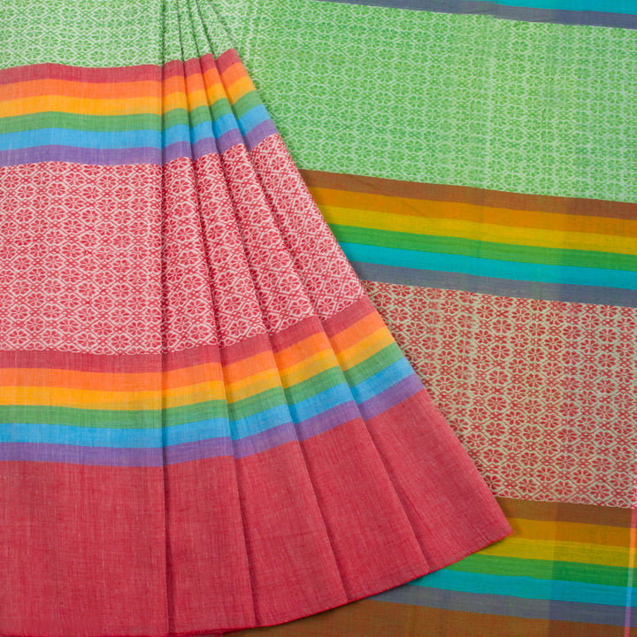 Multicolour Handloom Dhaniakhali Cotton Saree 10062586