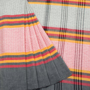 Grey & Red Handloom Dhaniakhali Cotton Saree 10062589