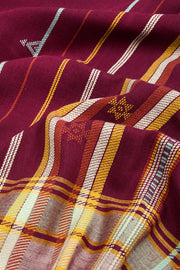 Burgundy Handloom Bhujodi Cotton Saree 10062743