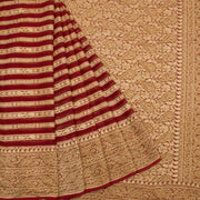 Old Brick Red Handloom Khaddi Banarasi Chiffon Saree 10062766