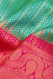 Teal Green Pure Zari Kanjivaram Silk Saree 10062789