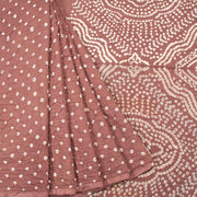 Dusky Rose Handcrafted Bandhani Cotton Saree 10062994