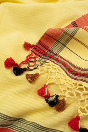 Goldenrod Yellow Handloom Bhujodi Cotton Saree 10063038