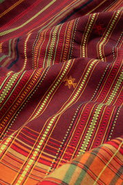 Maroon Handloom Bhujodi Cotton Saree 10063039
