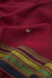 Maroon Handloom Bhujodi Kala Cotton Saree 10063042