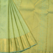 Wild Willow Green Pure Zari Bridal Kanjivaram Silk Saree 10063052