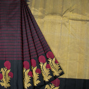 Black Pure Zari Kanjivaram Silk Saree 10063141