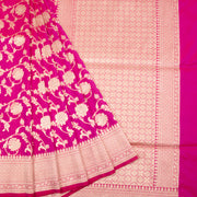 Rani Pink Handloom Banarasi Katan Silk Saree 10063201