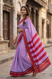  Lavender Purple Vegan Silk Kanjivaram Saree 10077931