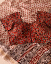 Maroon Ajrakh Printed Cotton Blouse 10073366