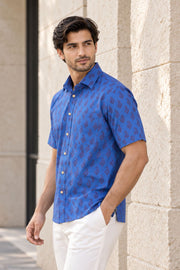 Blue Bagh Printed Half Sleeve Men's Cotton Shirt 10075452