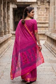 Dark Pink Sungudi Saree 10078051