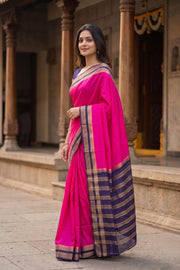 Rani Pink Semi Mysore Crepe Silk Saree 10077796