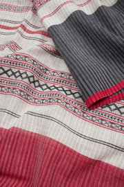 White Handloom Dhaniakhali Cotton Saree 10062574