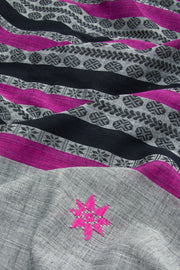 Grey Handloom Dhaniakhali Cotton Saree 10062583