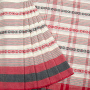 White Handloom Dhaniakhali Cotton Saree 10062600