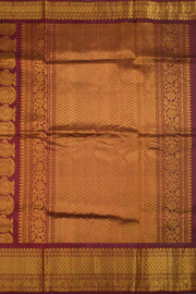 Gadwal Kuttu Weave Handloom Silk Saree in Light Sky Blue with Reddish Brown Zari Border and Pallu 10062951