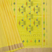 Harvest Gold Yellow Handloom Paithani Cotton Saree 10062504