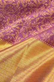 Turkish Rose Pure Zari Bridal Kanjivaram Silk Saree 10063060