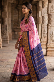 Baby Pink Sungudi Saree 10078065