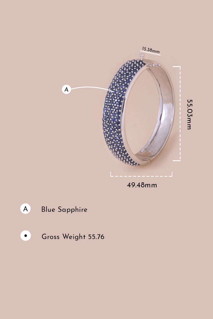 Blue Sapphire Sterling Silver Bangle - Avishya