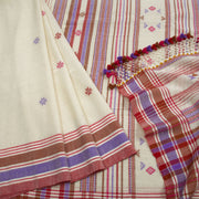 Off White Handloom Bhujodi Kala Cotton Saree 10062740