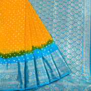 Mango Yellow Kanjivaram Pure Silk Bandhani Saree 10062801