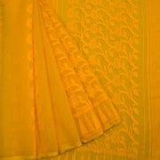 Yellow Ochre Handloom Jamdani Style Cotton Saree 10062821