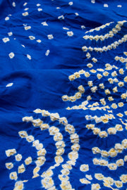 Ink Blue Handcrafted Bandhani Cotton Saree 10062992