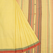 Goldenrod Yellow Handloom Bhujodi Cotton Saree 10063038