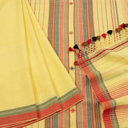 Goldenrod Yellow Handloom Bhujodi Cotton Saree 10063038