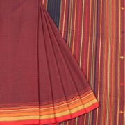 Maroon Handloom Bhujodi Cotton Saree 10063039