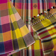 Multi Color Handloom Bhujodi Kala Cotton Saree 10063046