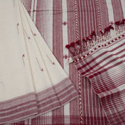 Offwhite Handloom Bhujodi Kala Cotton Saree 10063048