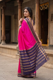Rani Pink Semi Mysore Crepe Silk Saree 10077796