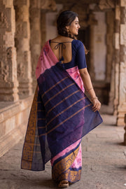 Baby Pink Sungudi Saree 10078065