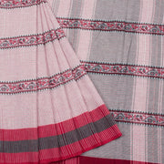 Pastel Pink Handloom Dhaniakhali Cotton Saree 10062591