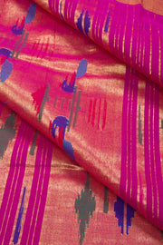 Raspberry Pink Handloom Paithani Cotton Saree 10062510