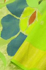 Lime Green Handloom Paithani Cotton Saree 10062503
