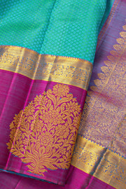 Blue Kanjivaram Silk Saree with Contrast Butta Border 10077903