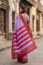  Lavender Purple Vegan Silk Kanjivaram Saree 10077931