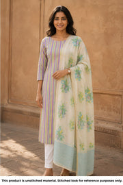Multicolor Chanderi Silk Cotton 2 Piece Salwar Suit Material 10077386