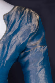 Blue Banarasi Tissue Silk Blouse 10075966