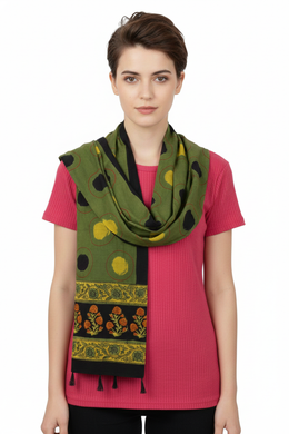 Green Vanaspathi Modal Silk Cotton Stole 10075290