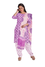 Lavender 3-Piece Mulmul Cotton Salwar Suit 10070116