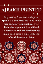 Blue Handcrafted Ajrakh Printed Bandhani Modal Silk Saree 10065955