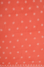Peach Chikankari Embroided Kota Cotton Saree 10078112