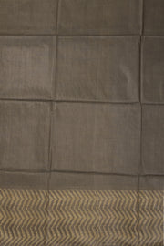 Navy Blue Semi Tussar Saree with Chevron Border 10078218