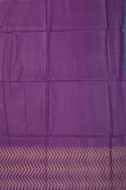 Teal Green Semi Tussar Saree with Chevron Border 10078217