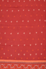 Rust Orange Chikankari Embroidered Kota Cotton Saree 10078107